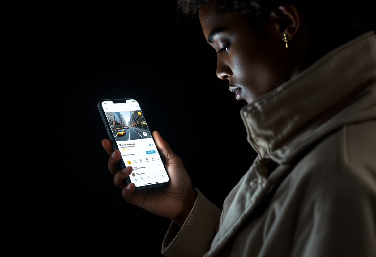 Woman looking at phone