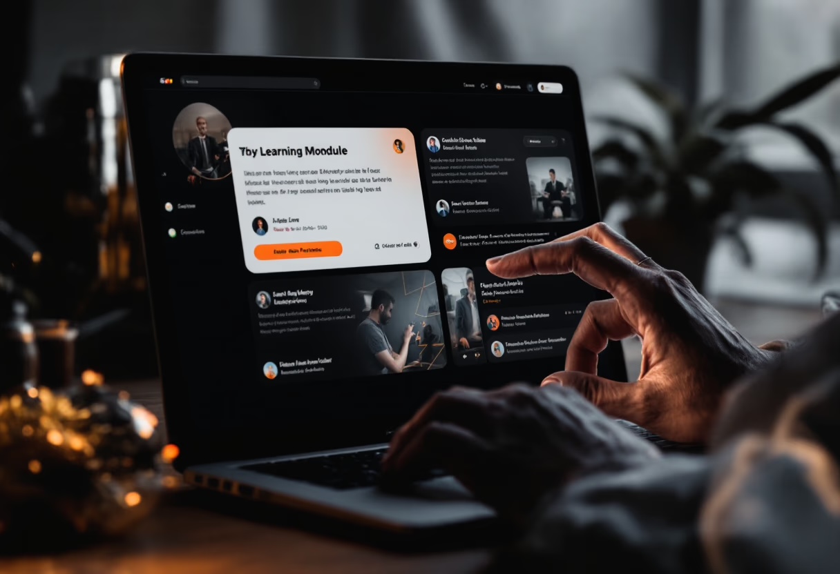 Learning module interface with laptop